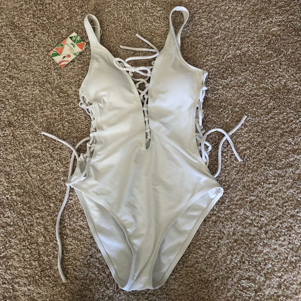 NWT lace up one piece swimsuit